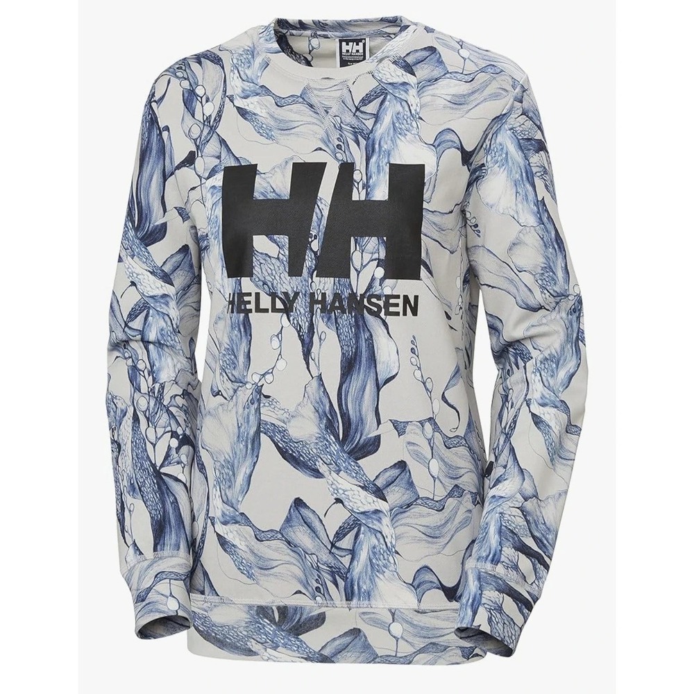 Helly Hansen Womens Crew Sweatshirt Sweater HH Logo Grey Fog Esra Size Small NEW